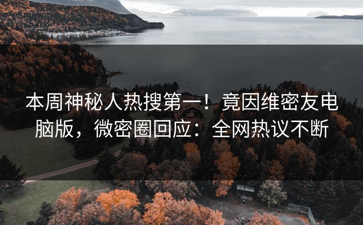 本周神秘人热搜第一！竟因维密友电脑版，微密圈回应：全网热议不断