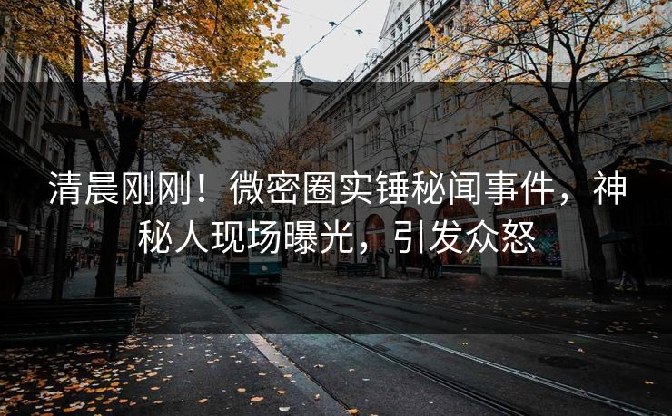 清晨刚刚！微密圈实锤秘闻事件，神秘人现场曝光，引发众怒