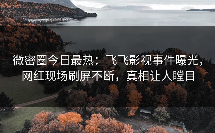 微密圈今日最热：飞飞影视事件曝光，网红现场刷屏不断，真相让人瞠目