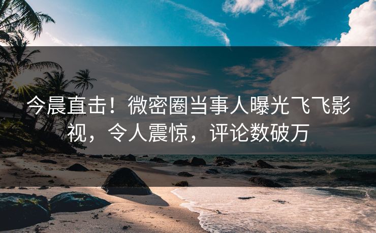 今晨直击！微密圈当事人曝光飞飞影视，令人震惊，评论数破万