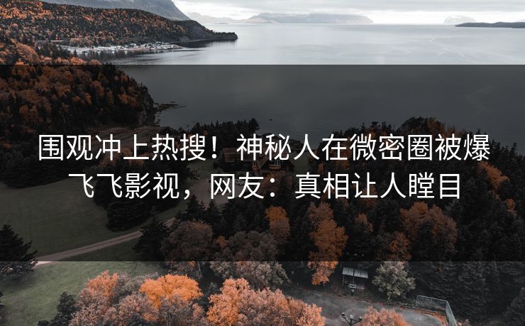 围观冲上热搜！神秘人在微密圈被爆飞飞影视，网友：真相让人瞠目